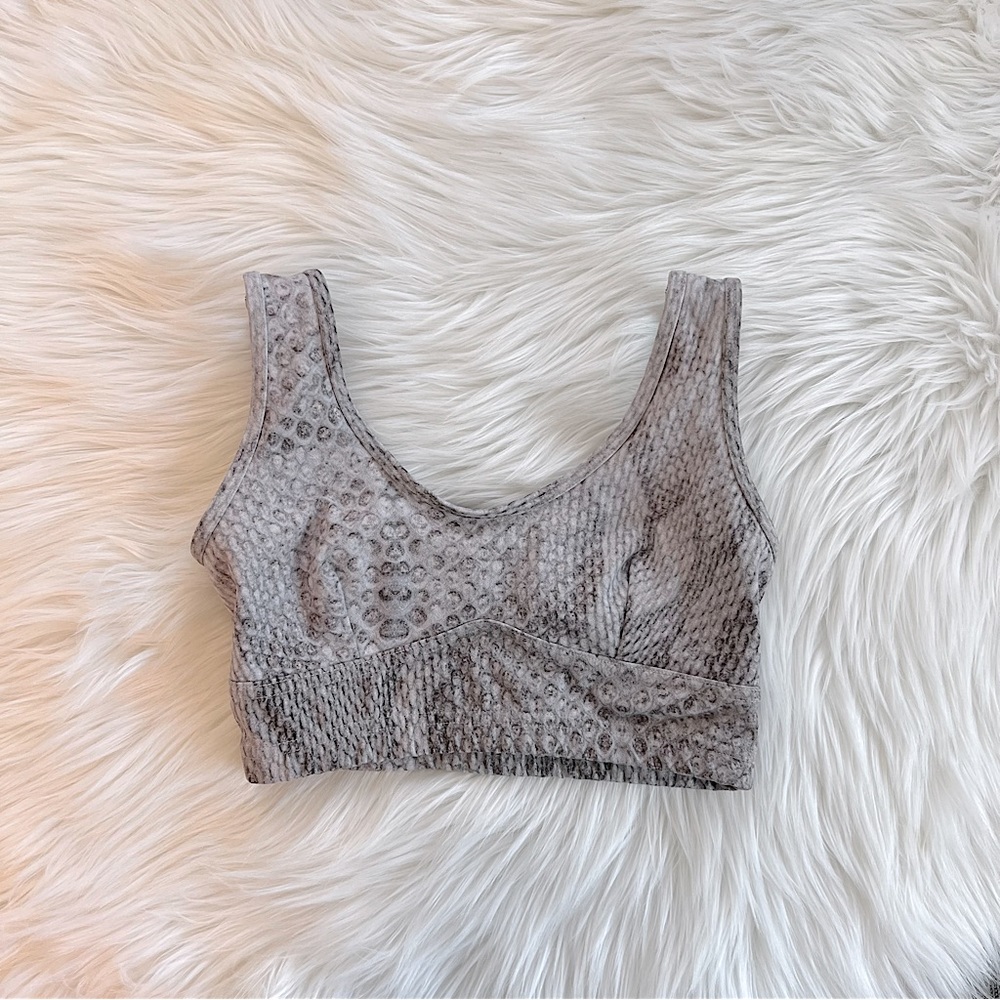 Varley Taupe Snake Brighton Sports Bra